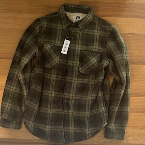 NWT-Weatherproof Brand fleece lined Deep Green Plaid Jacket/Shirt with pockets-M